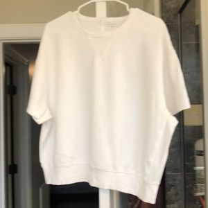 White Athleta short sleeved sweatshirt